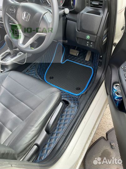 3D коврики из Экокожи+вставки ева Honda Fit 3