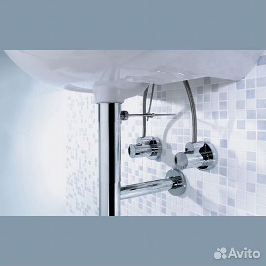 Сифон Hansgrohe Flowstar + угловые вентили, хром 5