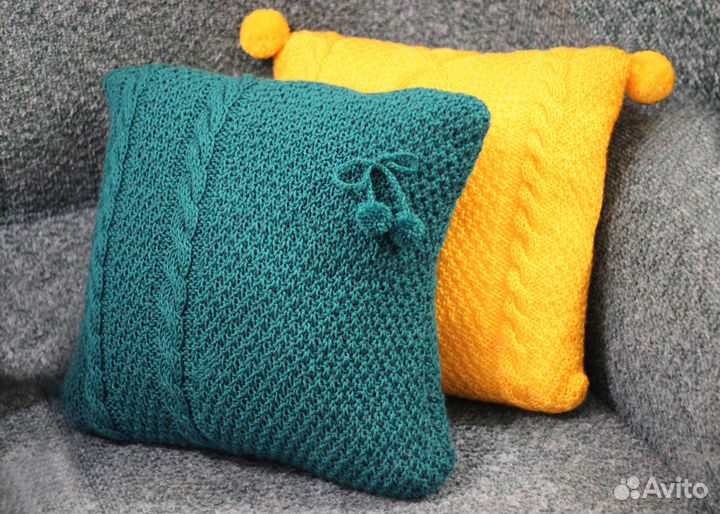 Новые декоративные вязаные подушки