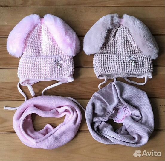 Комплект шапка, шарф 1-3 года