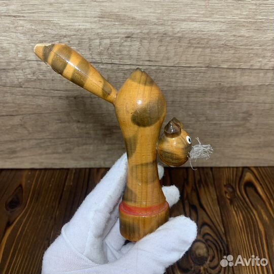 Деревянный Свисток Кошка Сделано В СССР Ретро