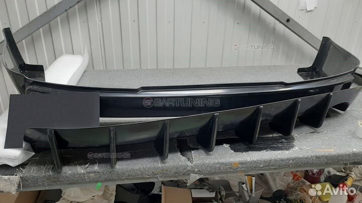 Юбка заднего бампера Лансер 10 Shark Lancer X