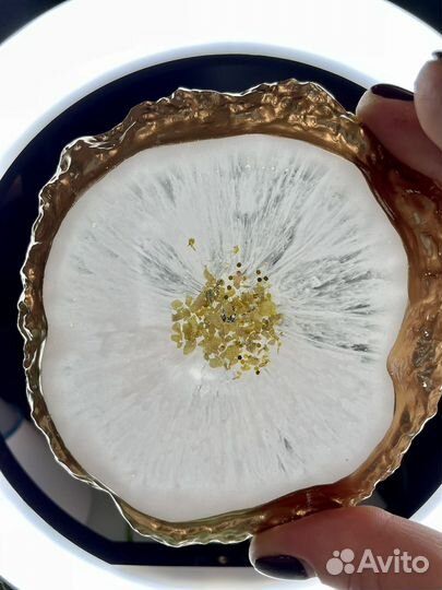 Поднос и подстаканники из эпоксидной смолы