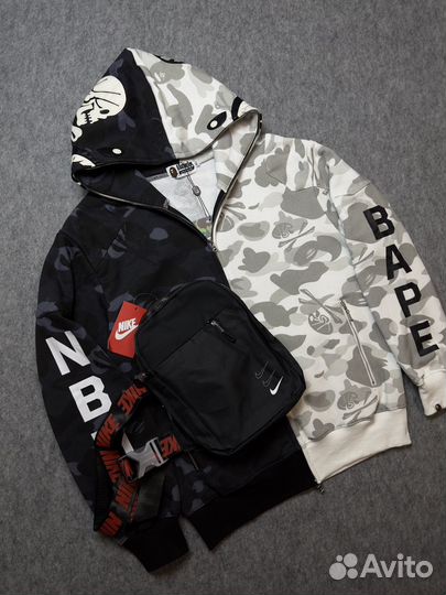 Zip-Hoodie Bape белая