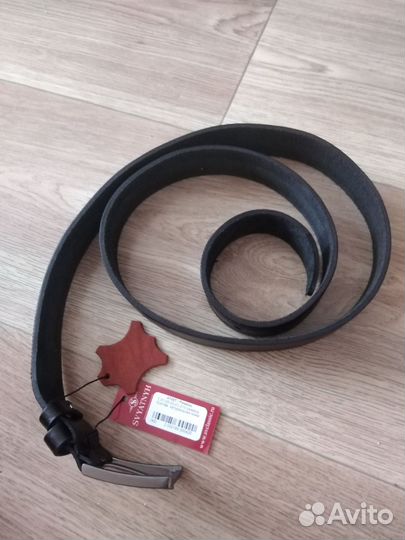 Мужской кожаный ремень коричневый. Новый