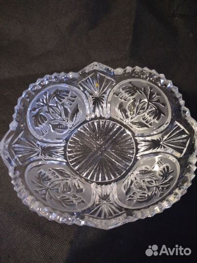2 парные салатницы/ вазы для фруктов хрусталь СССР