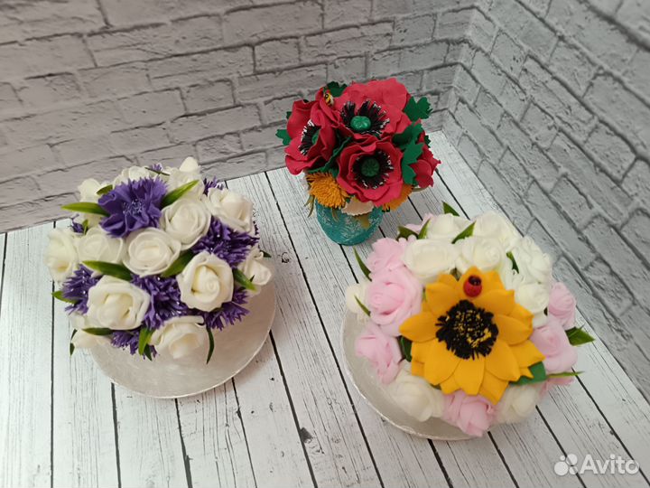 Чашка с цветами ручной работы