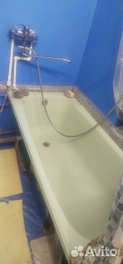 Ванна чугунная 150 70 бу зеленая