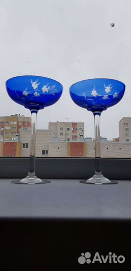 Вазы кобальт довоенные