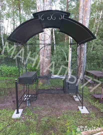 Мангал с печью под казан