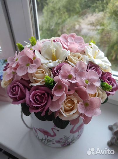 Букет из мыльных цветов