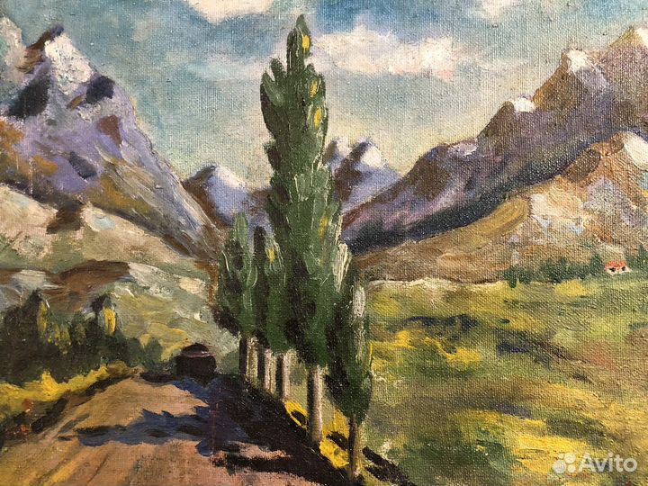 Картина. Дорога в аул. СССР. 1978г. Холст, масло