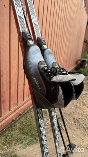 Лыжи беговые salomon с ботинками