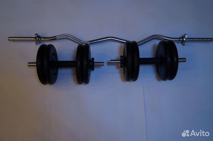 Комплект штанга z-образная + 2 гантели 50кг(арт3)