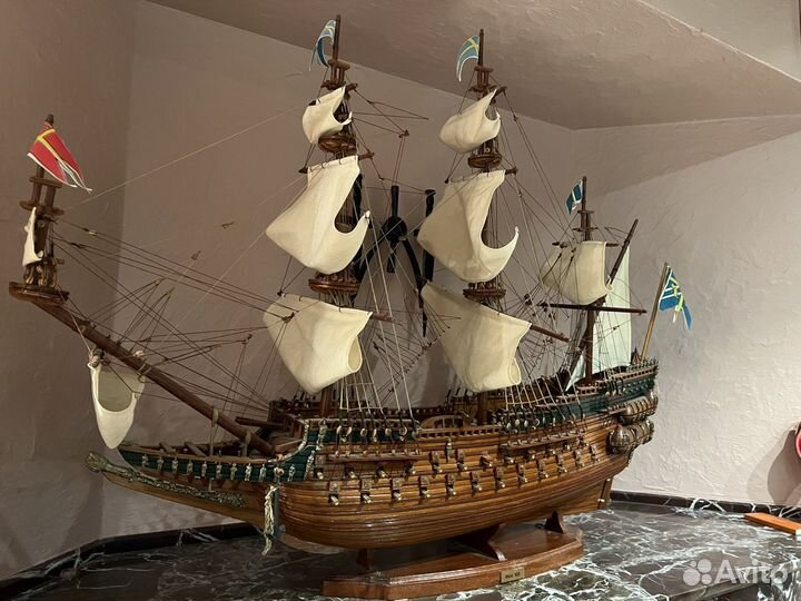 Корабль деревянный, ручная работа wasa 1628