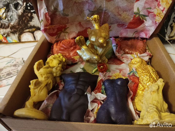 Набор свечей и мыла, ручная работа