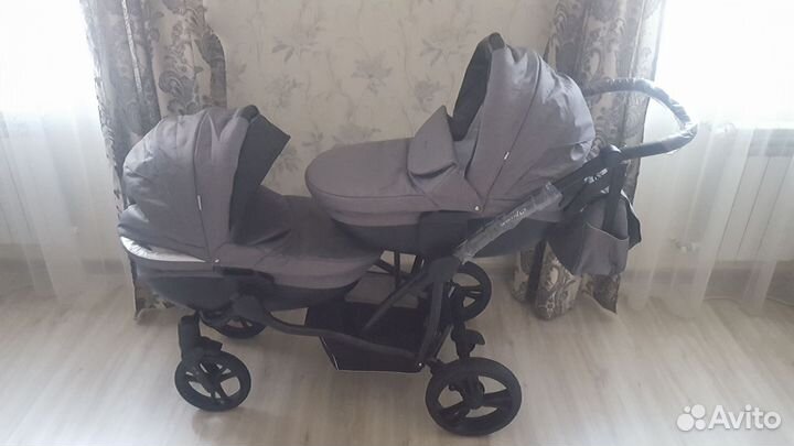 Коляска для двойни или погодок 3в1 Bebetto