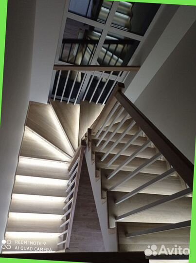 Отделка бетонной лестницы деревом