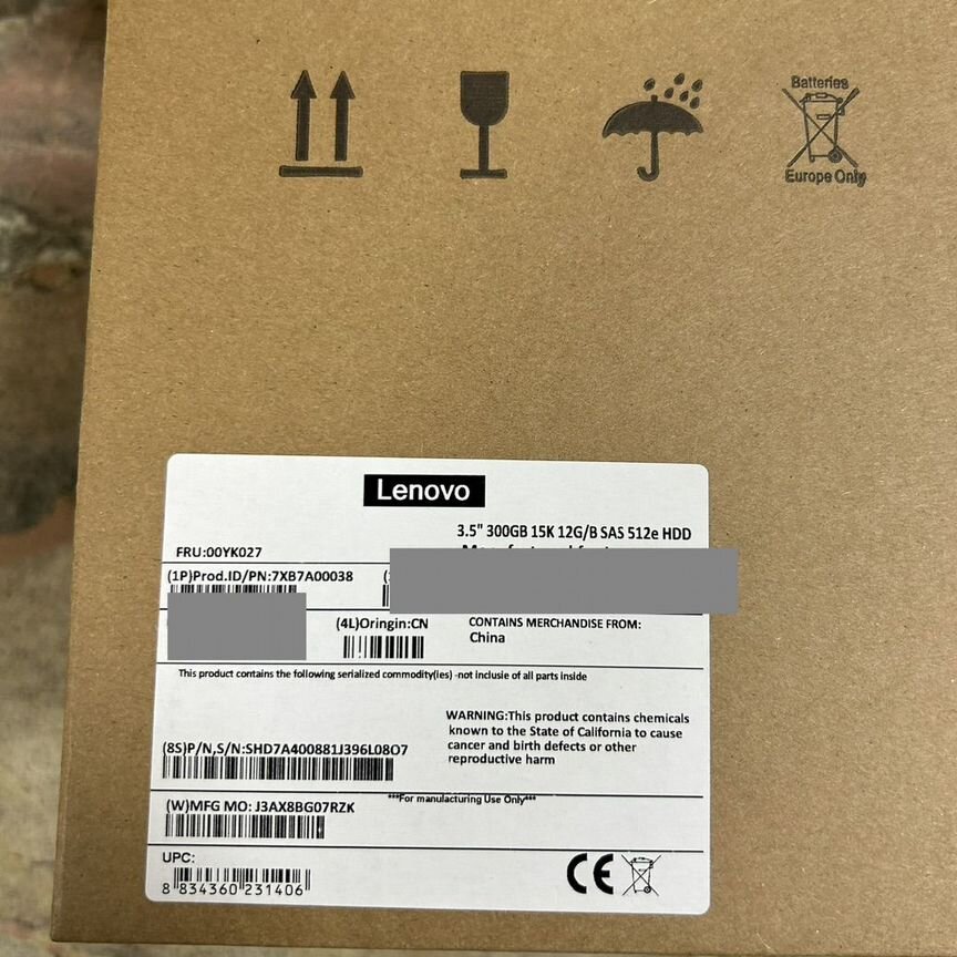 [7XB7A00038] Жесткий Диск Lenovo 300gb 15k 00yk027 7xb7a00038