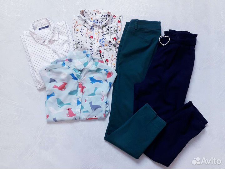 Блузка школьная и брюки школьные на девочку