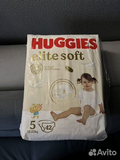 Huggies Elite Soft размер 5 12-22кг 42шт