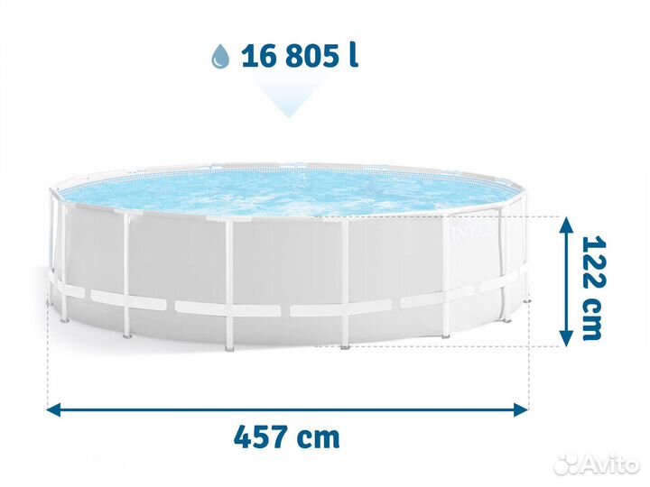 Каркасный бассейн Intex PrismFrame