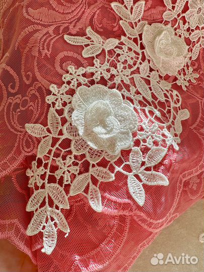 Кружевной декор белый аппликация цветы нашивка