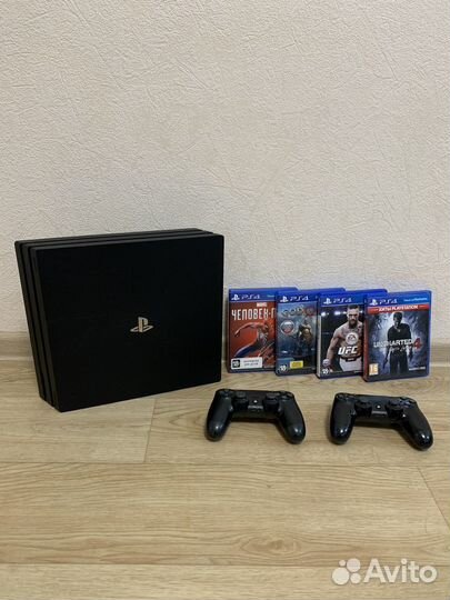 Sony playstation 4 Pro 1tb+2геймпада+игры