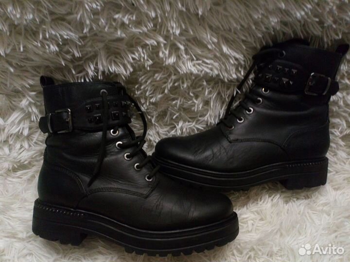 Tamaris женские черные кожаные ботинки р.38