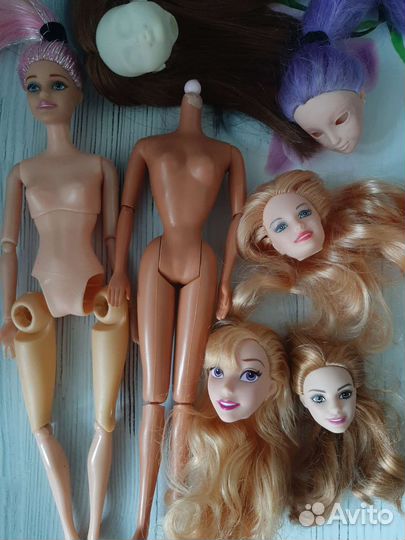 Лот тел и голов куклы под восстановление ремонт