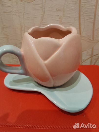 Чашка с блюдцем керамика