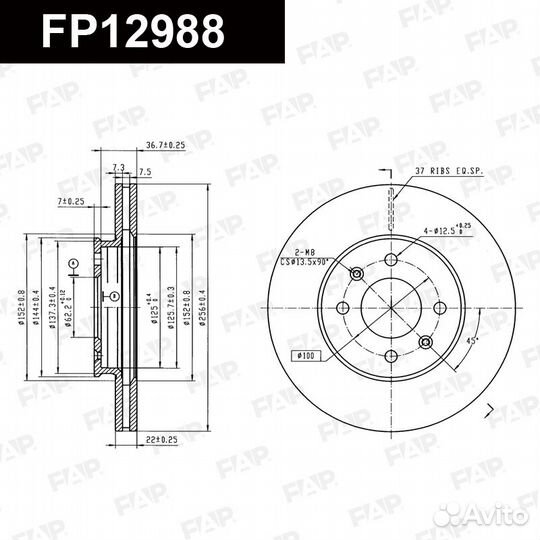 Диск тормозной FP12988 FAP Россия