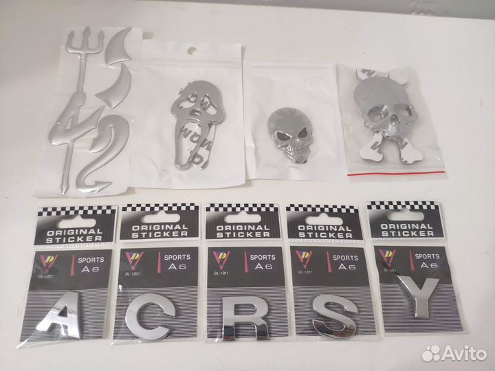 Автомобильные наклейки, черепа, демон, буквы