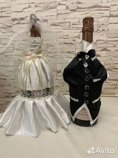 Украшение для свадебных бутылок