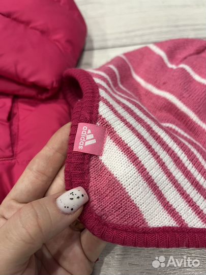 Пуховик adidas 92-98 + шапка