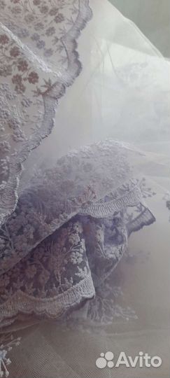 Тюль грек с вышивкой