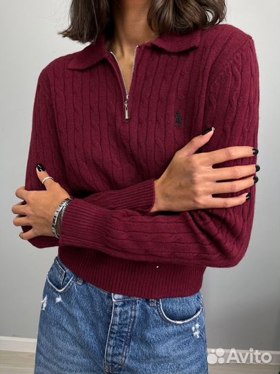 Поло свитер на полузамке