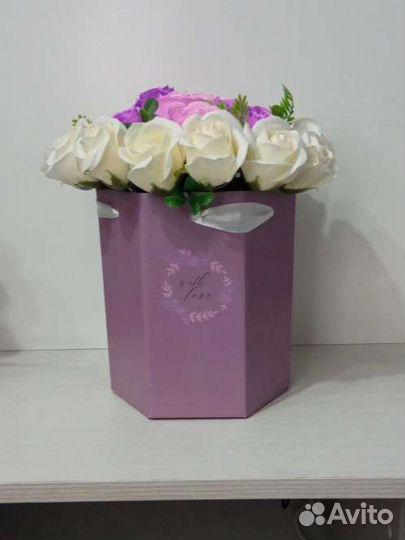 Букет роз из мыла