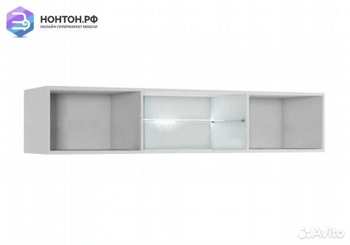 Тумба под тв Флорис черный глянец / белая