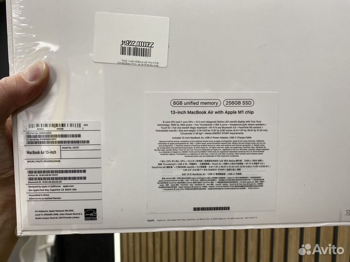 Новый Apple MacBook Air m1 13 inch 8/256gb Gray
