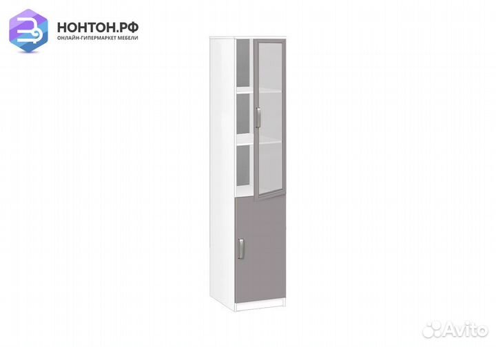 Пенал со стеклом 20.10 капучино / белый