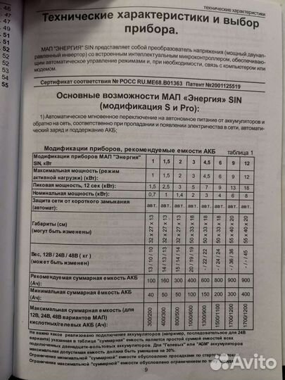 Инвертор мап энергия sin 24в 9кВт