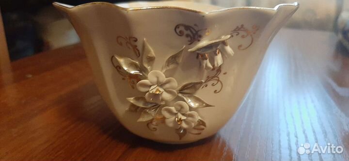 Конфетница СССР, тончайший фарфор, новая