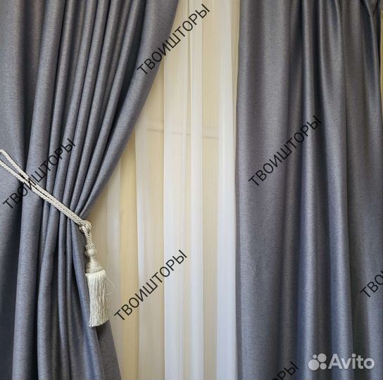 Шторы блэкаут под лен кашемир