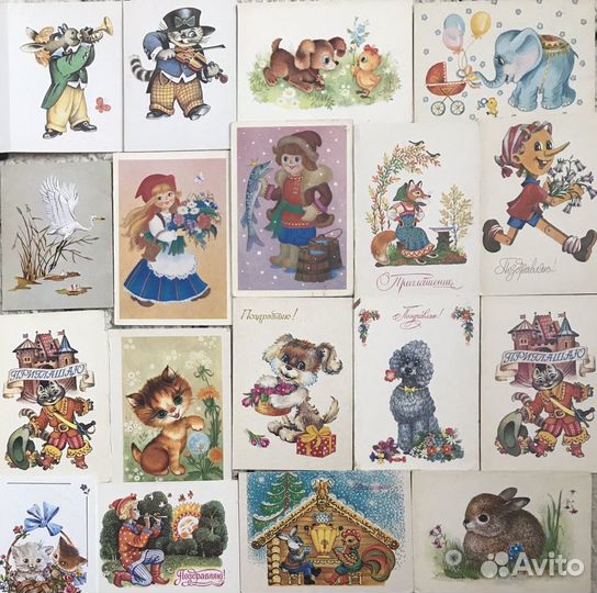 Открытки с детской тематикой 60-е, 70-е, 80-е годы