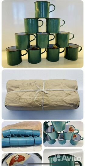 Кружки эмалированные армейские зеленые
