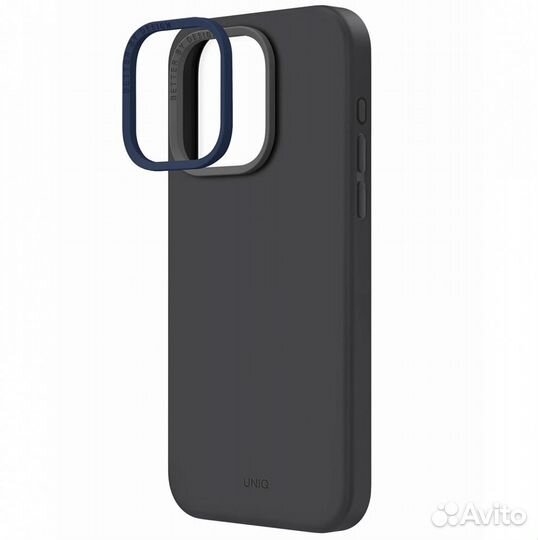 Чехол Uniq iPhone 15 Pro Lino Hue c MagSafe серый