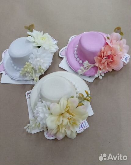 Шляпки мини на зажимах и ободках