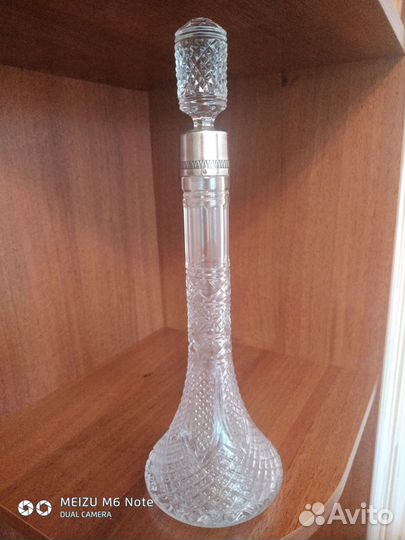 Графин хрустальный СССР с Мельхиором