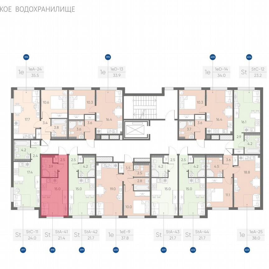 Квартира-студия, 21,4 м², 3/4 эт.